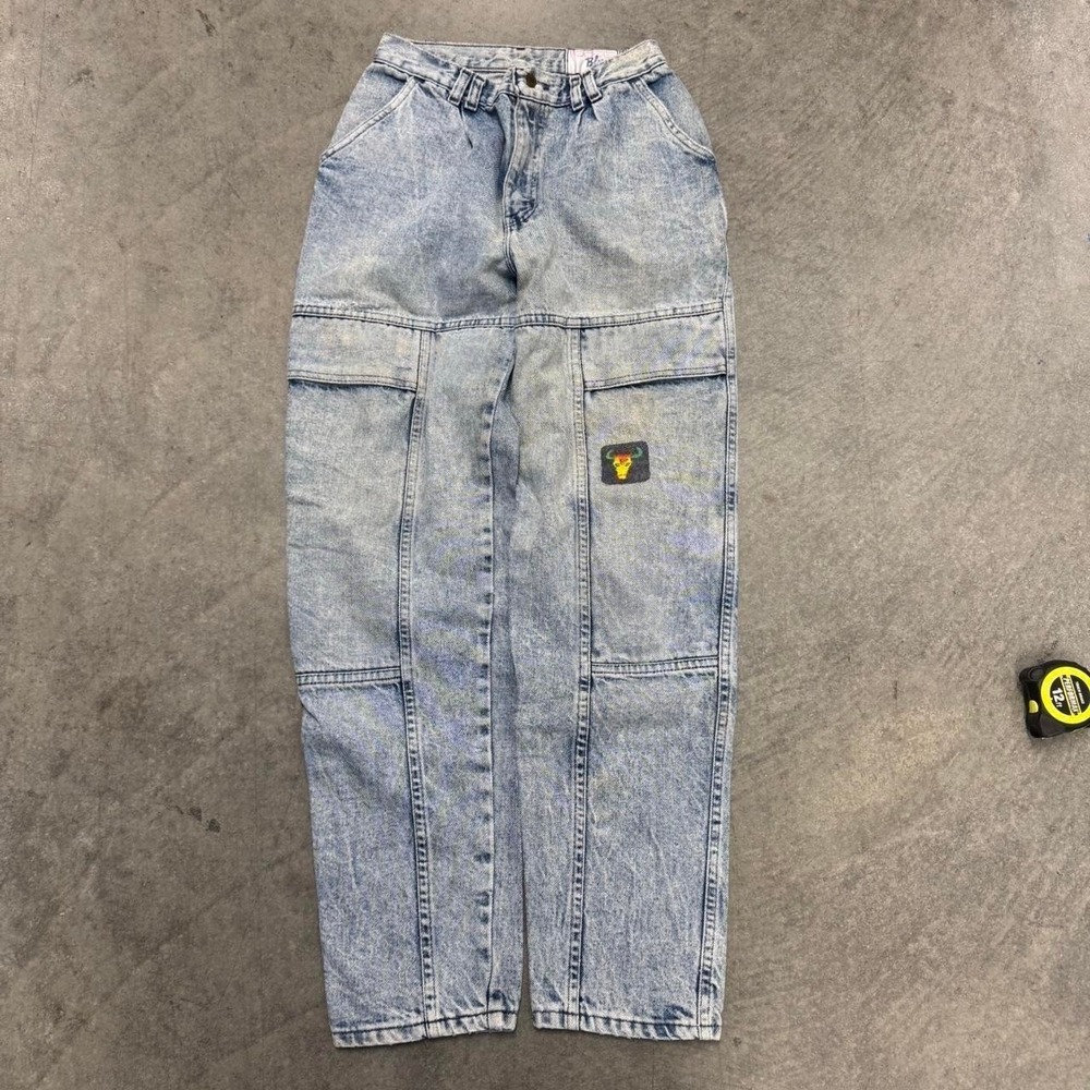 Vintage Womans Embroidered Jeans Western Patchwork Barrel Jean 24'
